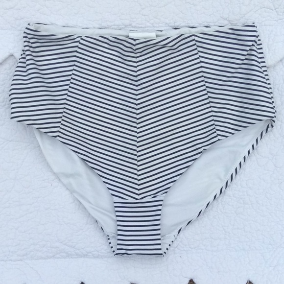 H&M Other - Navy & White Striped High Rise Bikini Bottom 8
